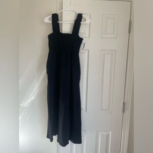 Black Cotton Sleeveless Maxi Dress